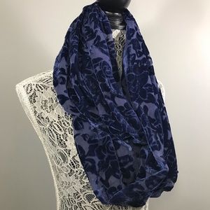 Sheer floral velvet infinity scarf